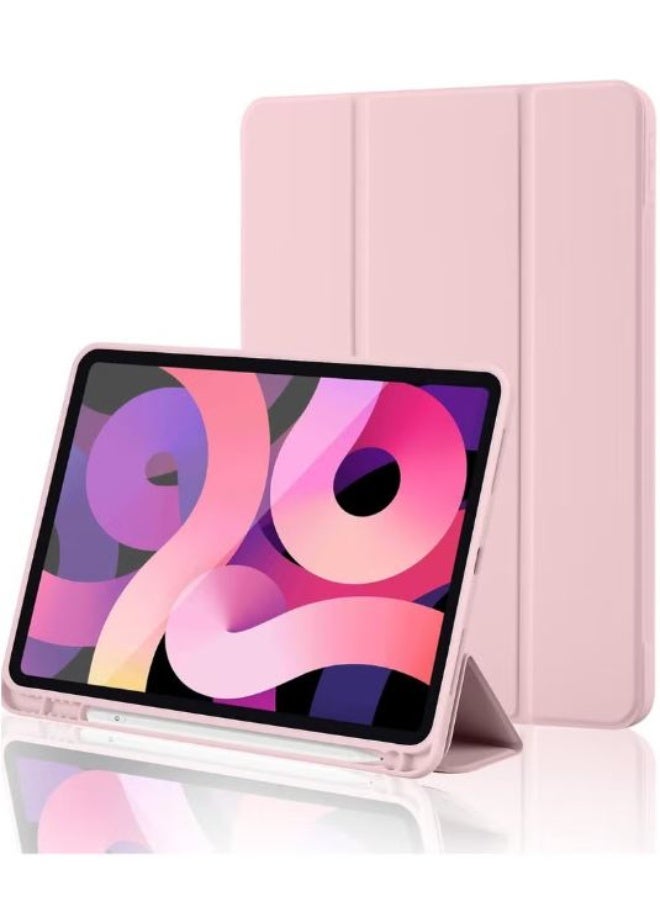 RYN iPad 10th Generation Case 2022 with Pencil Holder, 10.9-inch, Soft TPU Protective Trifold Stand, Auto Wake/Sleep, Pink - Image 1