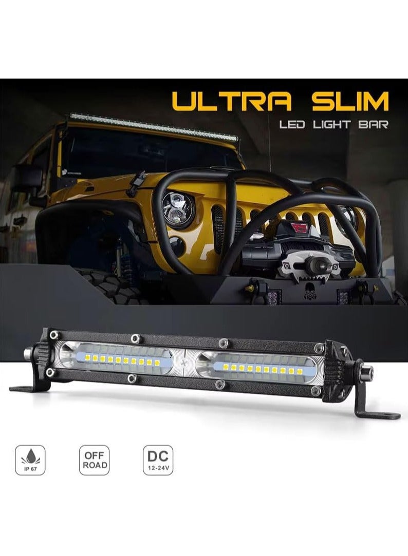 Generic (Set of 2) 7-Inch 60W LED Light Bars for Cars & Trucks – Off-Road Waterproof Spot/Flood Combo Lights – High-Intensity Driving Lamps for 12V/24V Vehicles  - Image 2