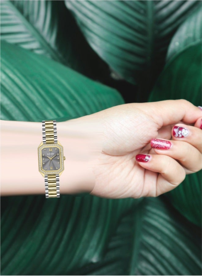 Black Moon Elegant Blackmoon Women's Watch Stylish Grey Dial Stainless Steel Band Water Resistant Perfect for Casual and Formal Wear - Image 3