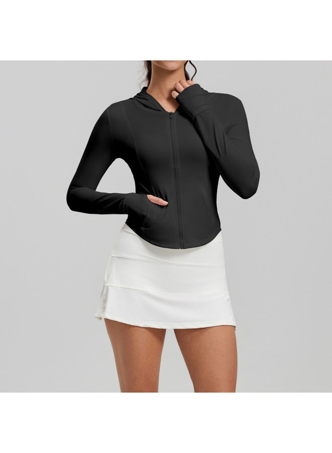 Summer Thin Sun-protective Sports Jacket And Short Skirt, Anti-uv Stretch Skin-friendly Clothing, Fashionable Set For Women