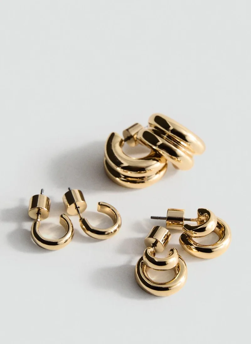 MANGO Set of combined hoop earrings