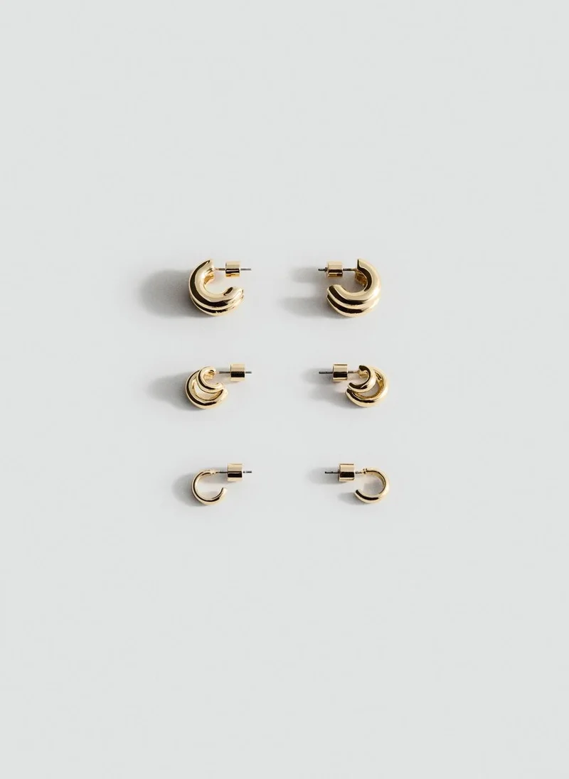 MANGO Set of combined hoop earrings