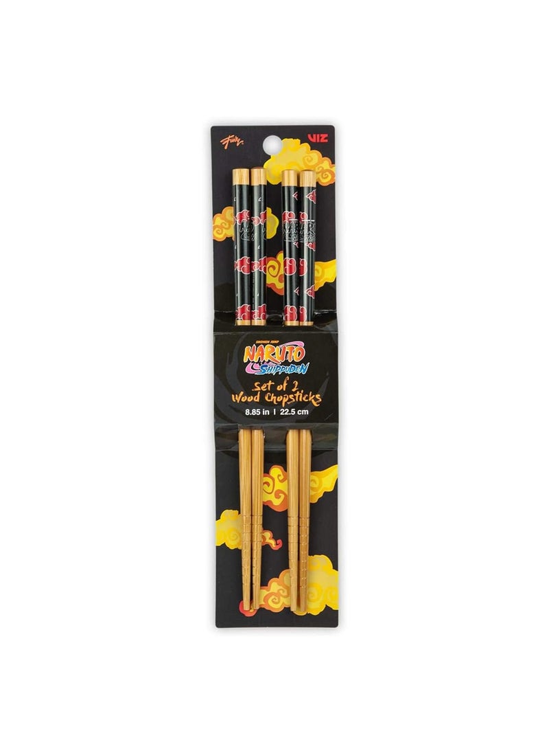 JUST FUNKY Naruto Shippuden Akatsuki Wooden chopsticks  Naruto Chopstick Set Of 2  Anime Stuff  Kitchen Deco  Anime Wood Chopsticks  Official Licensed By Just Funky 