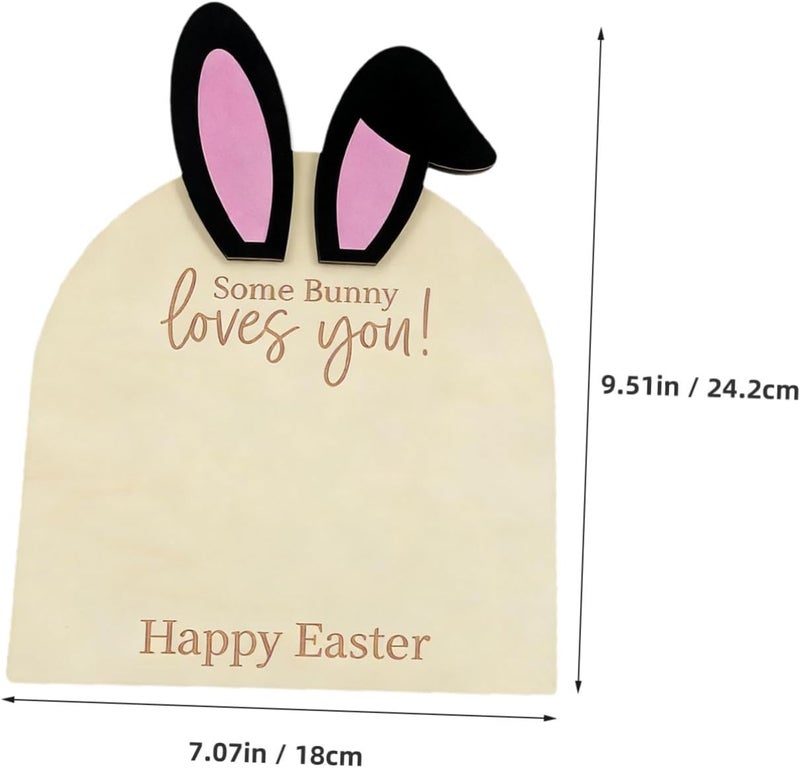 ORFOFE Bunny Footprint Keepsake Kit Wooden Nursery Decor for First Easter Hand and Footprint Ornament for Newborns for Showers and Memories - Image 2