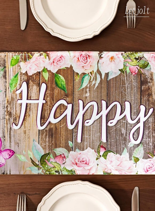 Letjolt Happy Birthday Table Runner 72 Inches Birthday Party Sign Floral Birth Day Party Table Runner - Image 5