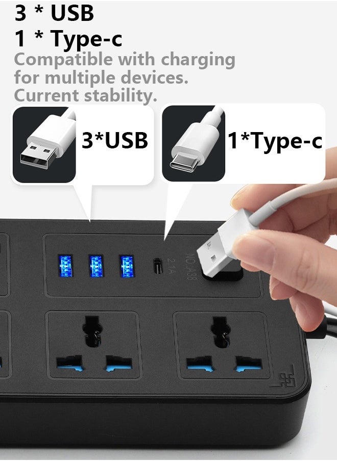 Generic 10-Outlet Surge Protector Power Strip UL-listed Heavy-Duty Extension Cord for Home, Office, Travel, Computer, Laptop, Charger  - Image 2