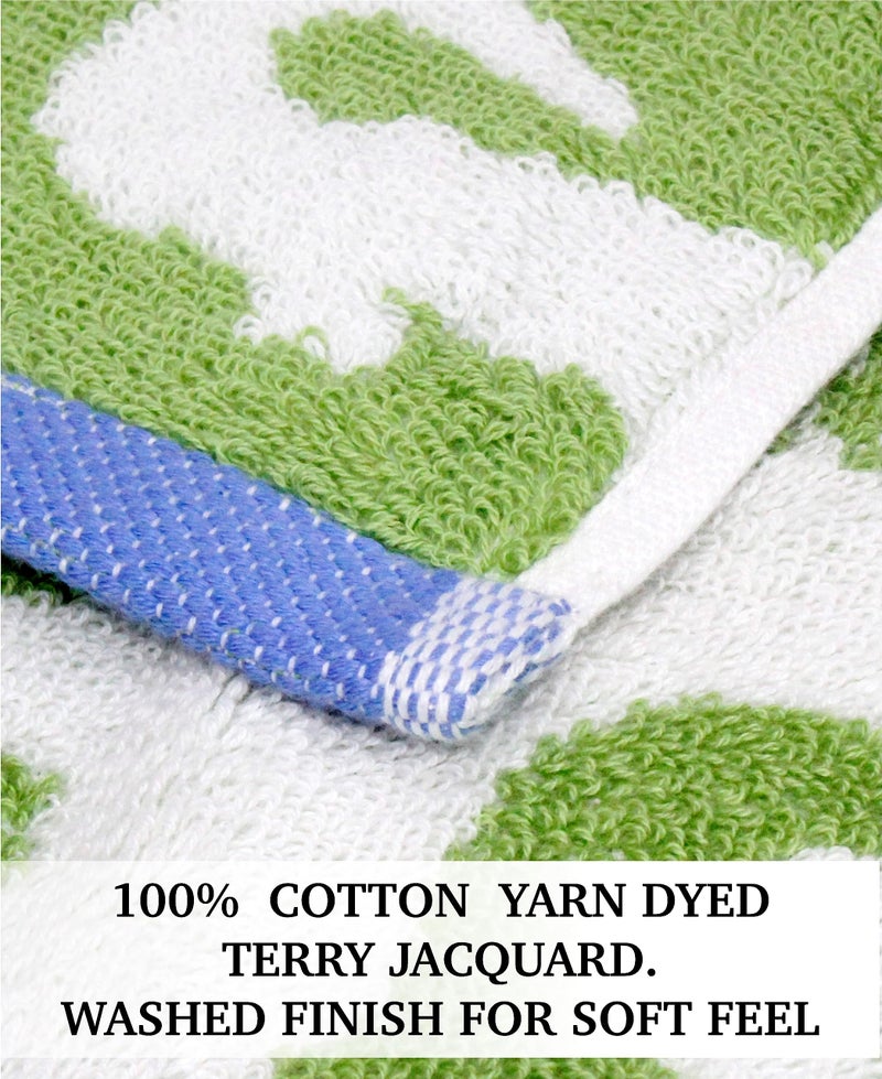 ORIGINAL KIDS Wash Cloth - Bath Time in A While Crocodile Set of 12 Washcloths - 100% Cotton Jacquard Super Soft Colorful Absorbent Quick Dry Easy Care Face Towel Face Cloth Gift - 12x12 - Green Blue - Image 5