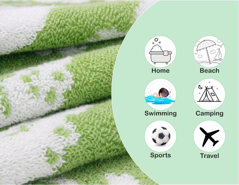 ORIGINAL KIDS Wash Cloth - Bath Time in A While Crocodile Set of 12 Washcloths - 100% Cotton Jacquard Super Soft Colorful Absorbent Quick Dry Easy Care Face Towel Face Cloth Gift - 12x12 - Green Blue - Image 4