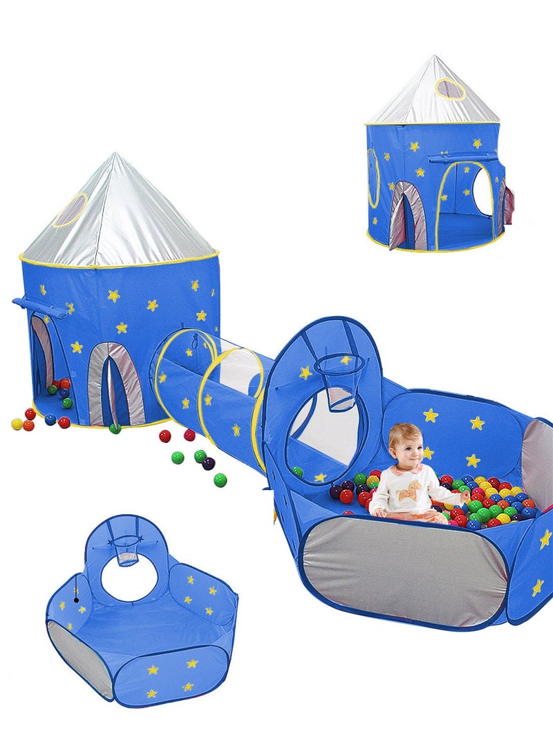 MaBaby 3pc Kids Play Tent  with Ball Pit, Crawl Tunnel, Princess Tents for Toddlers, Baby Space World Playhouse Toys, Boys Indoor& Outdoor Play House, Perfect Kid’s Gifts - Image 3
