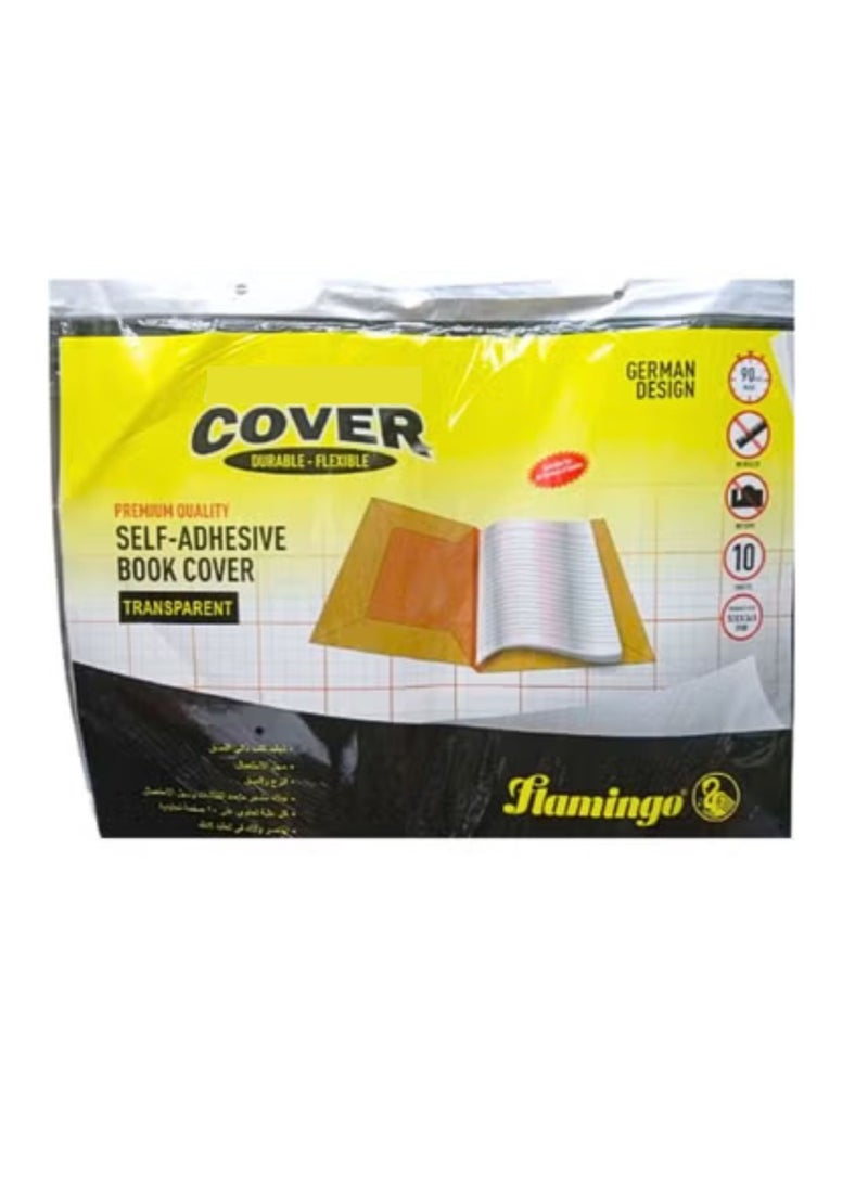 Flamingo Self Adehsive Book Cover Transparent 10 Sheets 500 x 360mm - Image 5