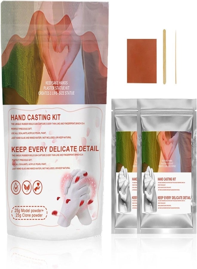 Hand Mold Powder, Fast Curing Casting Material, Skin Safe Kit, 5.51x7.87 Inches for Children and Adults, Easy Use Formula for Family Keepsake Crafts at Baby Handprint Art Projects - Image 3