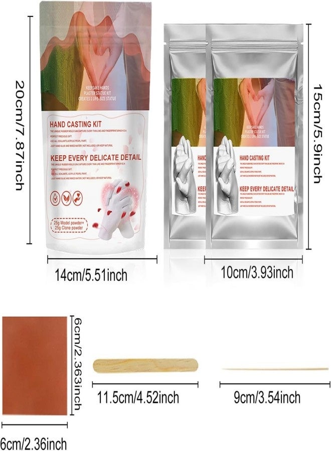 Hand Mold Powder, Fast Curing Casting Material, Skin Safe Kit, 5.51x7.87 Inches for Children and Adults, Easy Use Formula for Family Keepsake Crafts at Baby Handprint Art Projects - Image 2