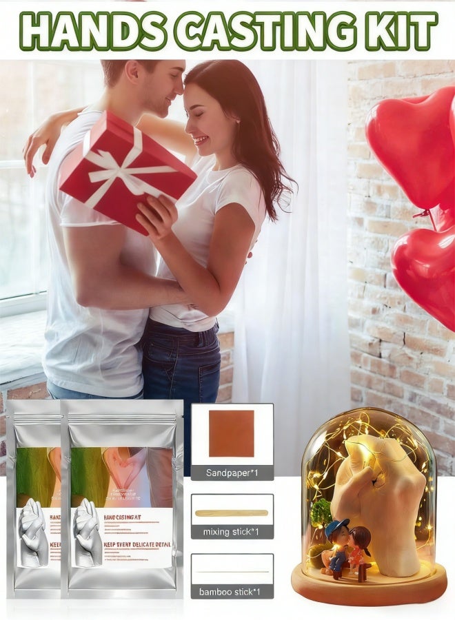 مسحوق العفن اليدوي ، مواد الصب السريعة ، مجموعة آمنة للجلد ، 5.51x7.87 بوصة للأطفال والكبار ، صيغة سهلة الاستخدام للحرف الذكرية العائلية في مشاريع الفن البصمة اليدوية للأطفال - Image 3