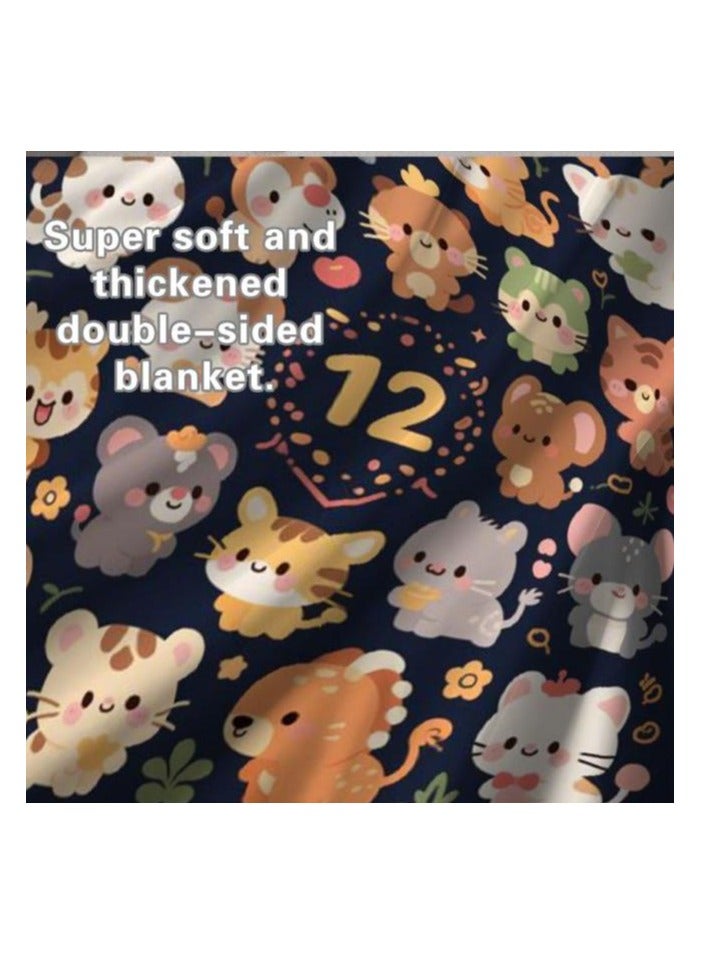 general Children's or student cartoon flannel thin blanket (warm and comfortable, suitable for sleep, games) 100cm*150cm - 836 - Image 1