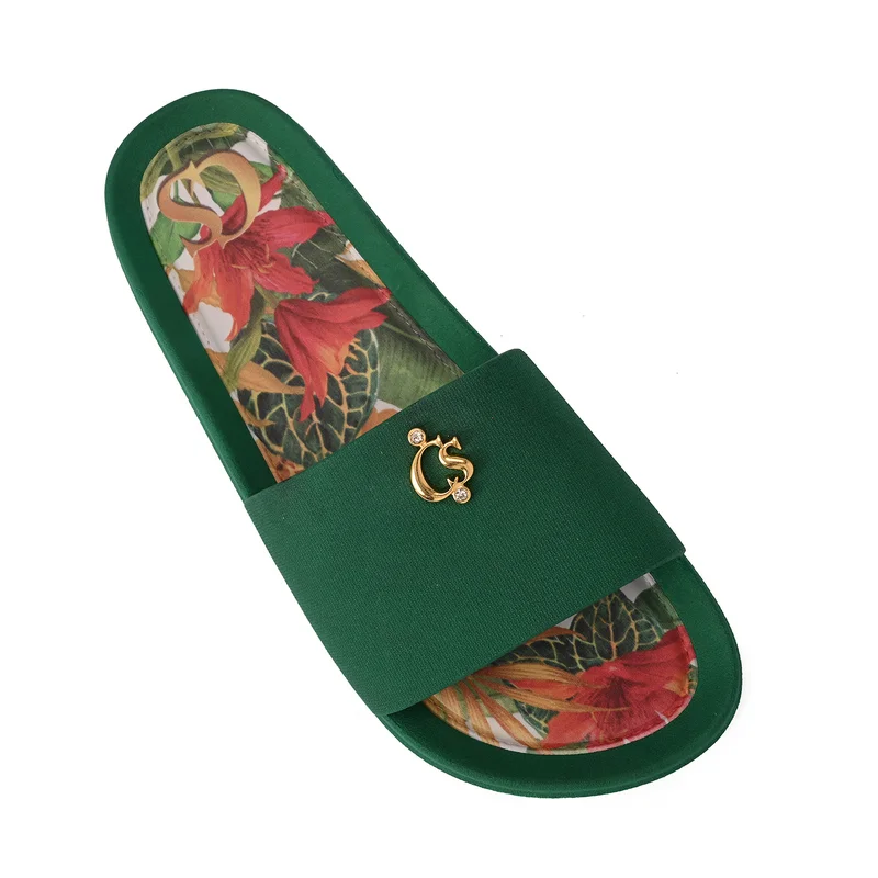 Carmen Steffens  Flip-Flops Slide Cs Forest Green for Women | Best Price UAE