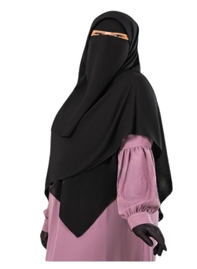 Risala 3-piece Malaysian niqab - high-quality Saudi chiffon - Image 3
