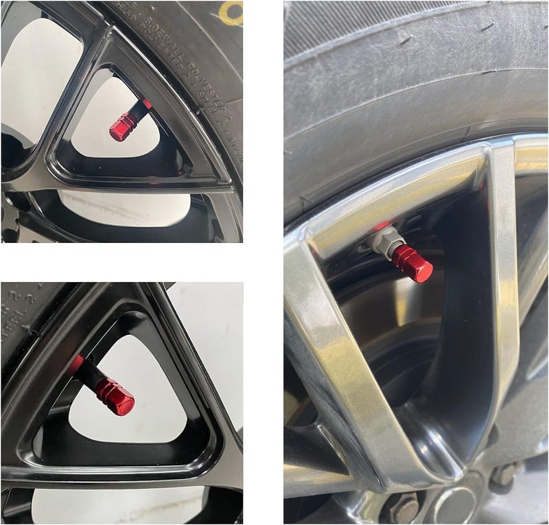 JUSTTOP Car Tire Valve Stem Caps, 12pcs Air Caps Cover, Universal for Cars, SUVs, Bike, Trucks and Motorcycles-Red - Image 5