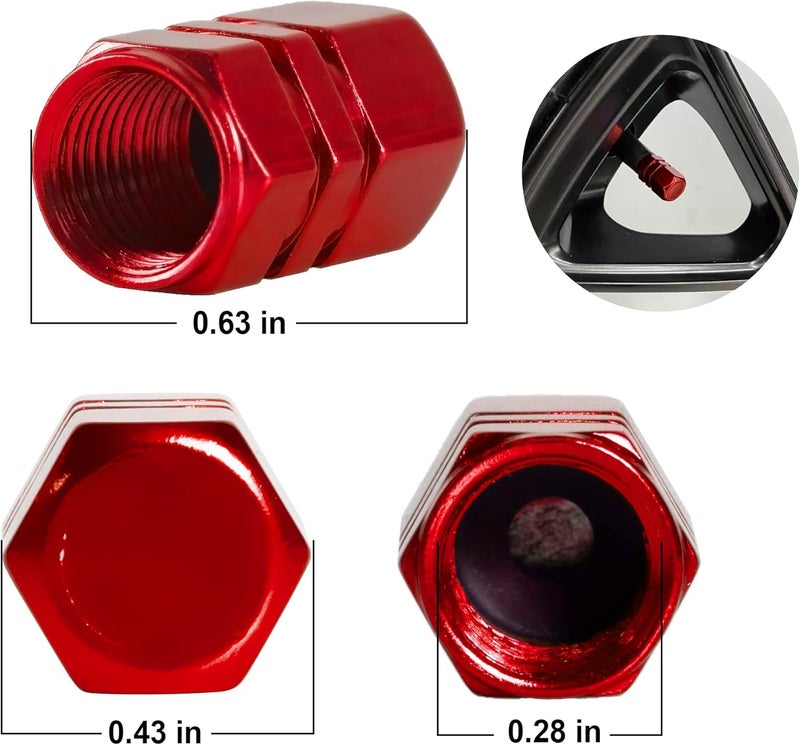 JUSTTOP Car Tire Valve Stem Caps, 12pcs Air Caps Cover, Universal for Cars, SUVs, Bike, Trucks and Motorcycles-Red - Image 2