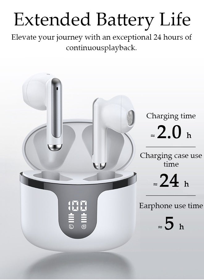 DUNISO Wireless Earphones Bluetooth 5.3 in-Ear Wireless Earbuds,Bluetooth Earbuds Touch Control, Charging Case With LED Power Display for Running Sport Gym  - Image 2