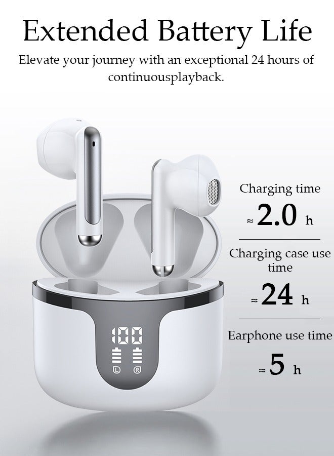 DUNISO Wireless Earphones Bluetooth 5.3 in-Ear Wireless Earbuds,Bluetooth Earbuds Touch Control, Charging Case With LED Power Display for Running Sport Gym  - Image 3