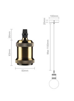 Y&D Ceiling Pendant & Lamp Holder, Metal Light Fitting, E27 Fitting Set with Braided Fabric Cable (Bronze)  - Image 5