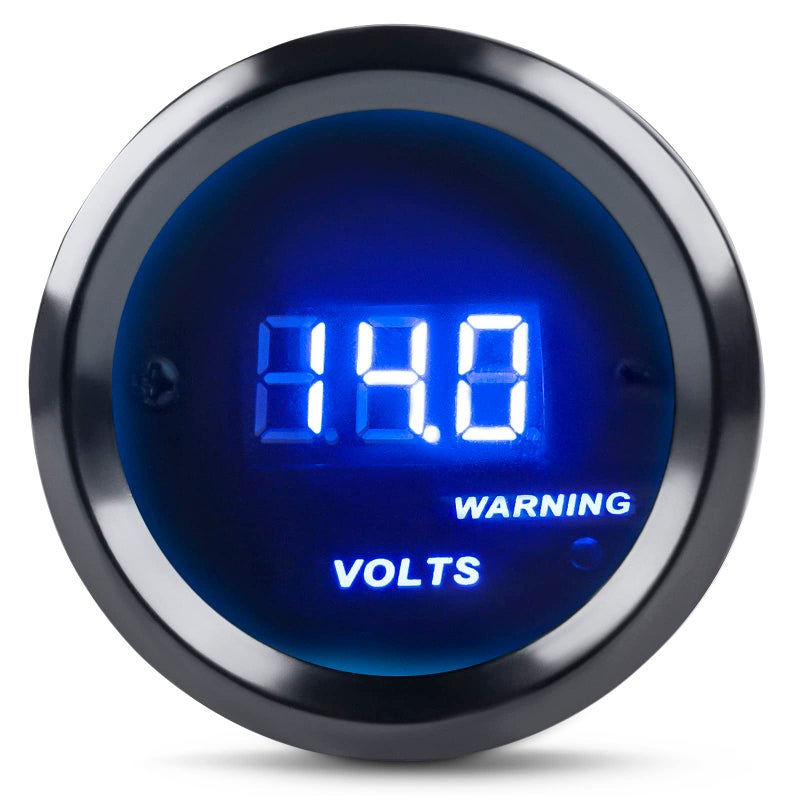 عداد الفولت WATERWICH DC12V LED رقمي أزرق مجموعة مقياس الفولت 2 بوصة 52 مم للسيارة والشاحنة والمركبات الآلية