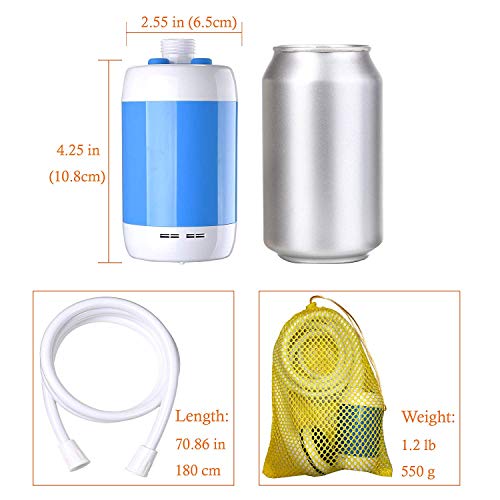 Iron Hammer مطرقة حديدية دش محمول دش كهربائي دش تخييم سرعة قابلة للتعديل بطارية مدمجة 4800mAH دش يعمل بالبطارية للدش الشخصي في الداخل أو الخارج غسيل السيارات استحمام الحيوانات الأليفة (أزرق) - Image 4