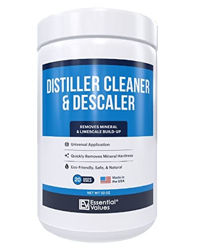 Essential Values Distiller Cleaner Descaler - 2 LBS Water Distiller Cleaner - Citric Acid for Cleaning Powder for Distilling Machines, Kettles - Remove Limescale & Mineral Buildup - Image 1