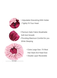 JoyousSto Women's adjustable reversible satin bonnet soft double sided sleep cap  - Image 4