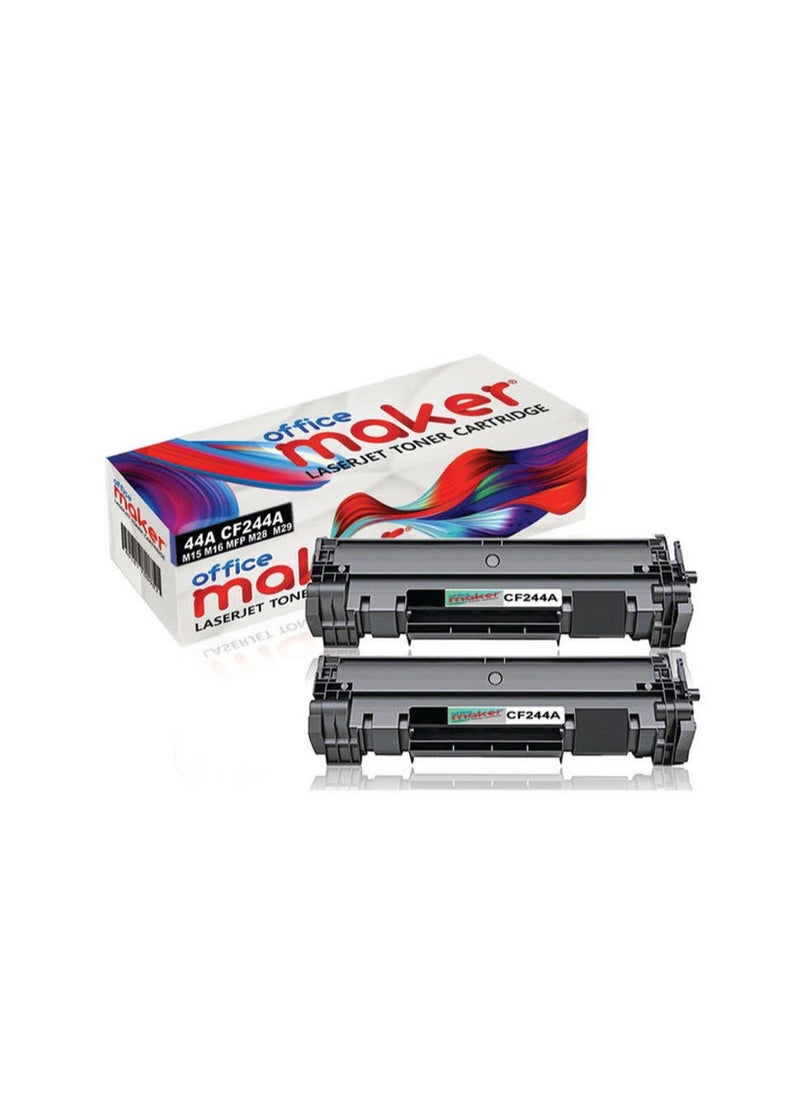 أوفيس ميكر مجموعة خراطيش حبر مكونة من قطعتين لطابعة HP Laserjet Pro M15 M16 MFP M28 M29a M29w أسود  - Image 1
