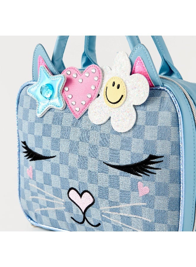 OMG Lunch Bag - Bella Denim - 1 Cmprt - Checker (Pvc) Light Blue \ 7.5X10X3.25 - Image 3