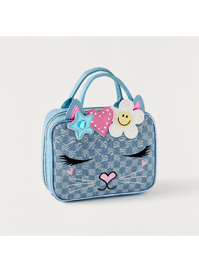 OMG Lunch Bag - Bella Denim - 1 Cmprt - Checker (Pvc) Light Blue \ 7.5X10X3.25 - Image 2