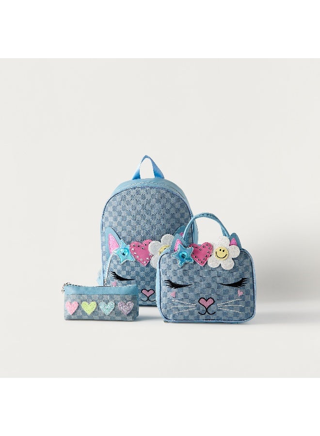 OMG Lunch Bag - Bella Denim - 1 Cmprt - Checker (Pvc) Light Blue \ 7.5X10X3.25 - Image 5