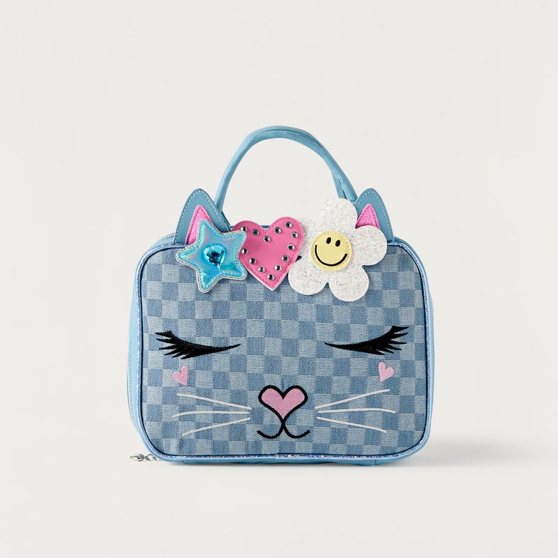 OMG Lunch Bag - Bella Denim - 1 Cmprt - Checker (Pvc) Light Blue \ 7.5X10X3.25 - Image 1