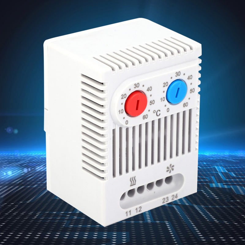 DIN Rail Temperature Controller: 12-250V Wide Voltage Input - PC Material With Heat Impact Resistance - For Electrical Equipment Installation & Industrial Use - Image 1