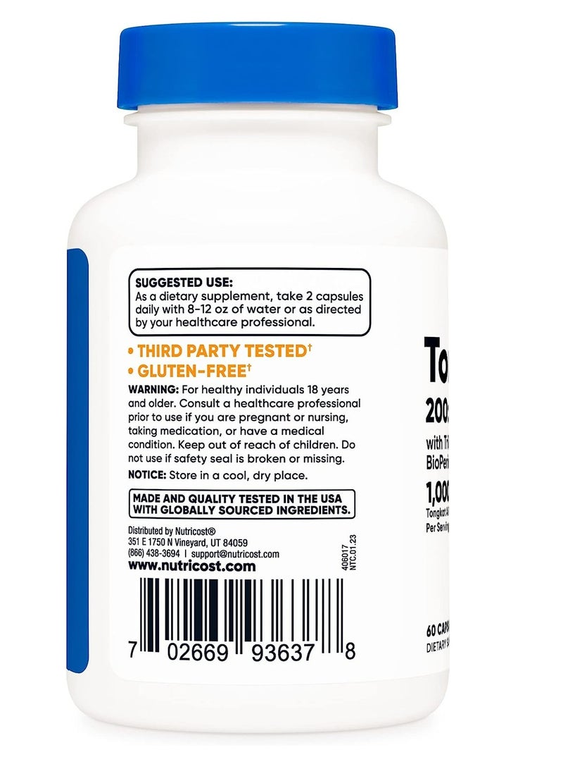 Nutricost Tongkat Ali 1000mg, 60 Capsules - Image 2