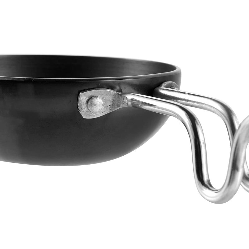 Dhavl Hard Anodized Tadka Pan Chounk Pan Vaghar Pan Baghar Pan Flame Safe Gas Stove Safe Stainless Steel Scratch Resistant Wired Handle Dark Grey26X10CM - Image 3