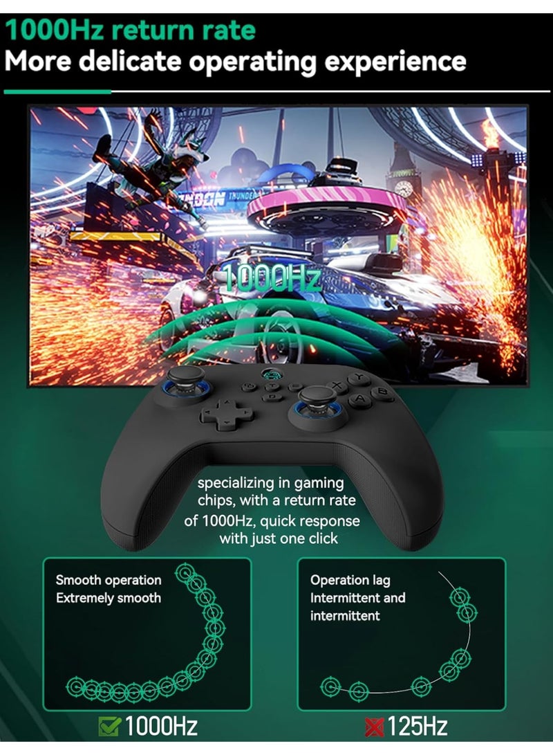 BSP Classic Gamepad Z03 Wireless Game Controller for iOS, Android, Windows, Mac, Switch, PS Remote Play, Xbox Cloud, Steam Link, GeForce Now, MFi Arcade Games, Cloud Gaming with Hall Joystick, Hall Linear Trigger & Micro Triggers, Macro Programming Back Keys, Six-Axis Gyroscope, Adjustable HD Dual Vibration Motors, AUTO One-Click Burst, 1000Hz Report Rate - Image 5