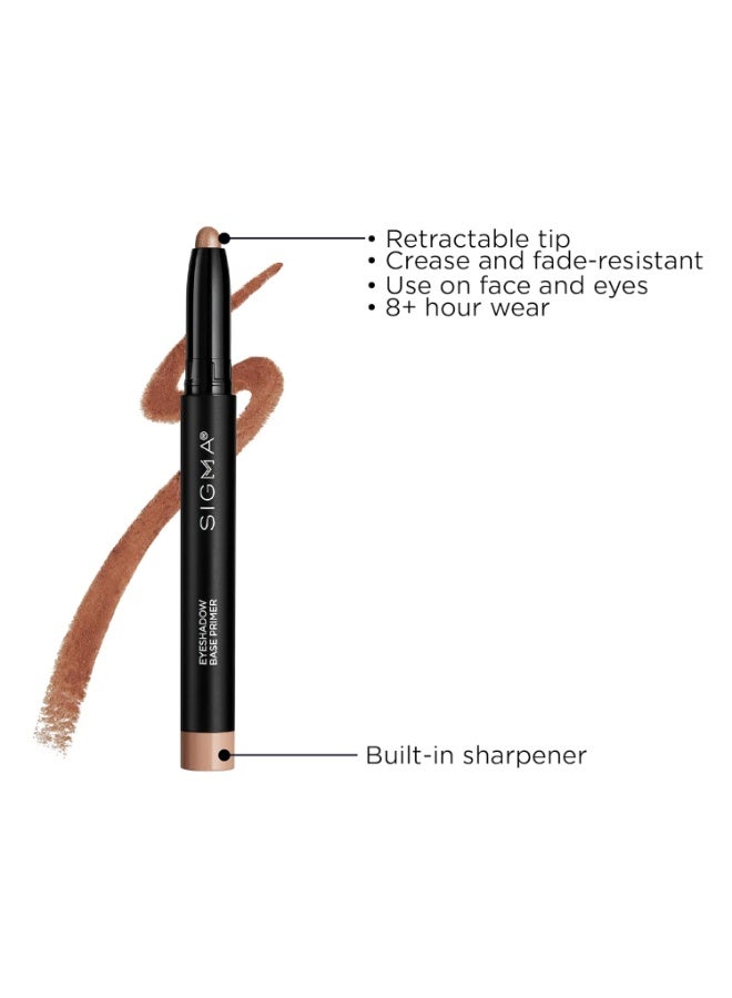 Sigma Beauty Sigma Beauty Eyeshadow Primer Base – Professional Grade Eye Primer Crayon w/Sleek Retractable Tip for Long-Lasting Makeup & All-Day Color Payoff, Prevents Creasing (Radiance, Soft Golden Shimmer) - Image 3