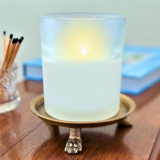 Hapton House 100% Solid Brass Clawfoot Candle Dish - Pedestal Dish - Candle Holder - Jewelry Holder - Perfect for Wax Candles, Rings, and Trinkets - Image 2