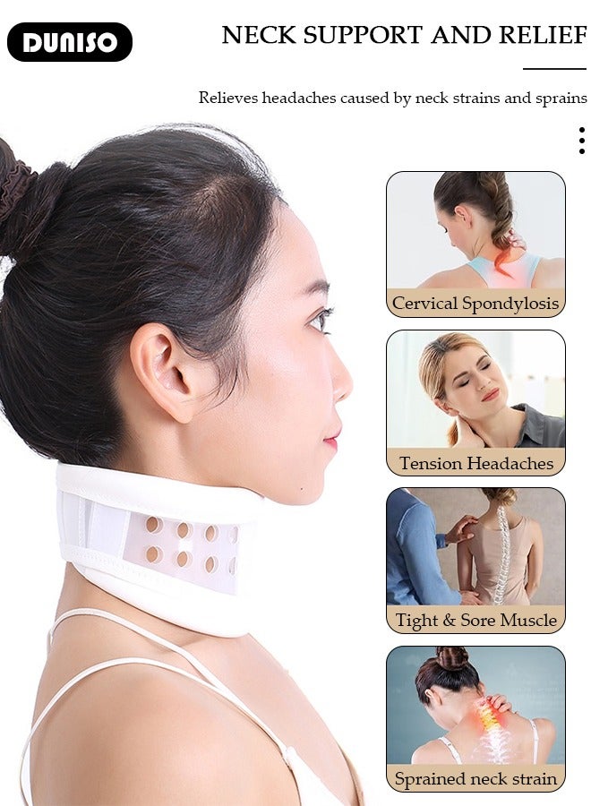 DUNISO Neck Brace for Neck Pain and Support, Adjustable Cervical Collar for Sleeping, Ergonomic Neck Stretcher, Neck Protectors Wraps Keep Vertebrae Stable and Aligned, Cervical Spine Pressure Relief - Image 2