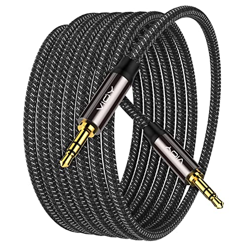 VIOY Aux Cable (15 ft), [Copper Shell, Hi-Fi Sound] 3.5 mm Male to Male Braided Auxiliary Cord Compatible with Headphone, Smartphone, Home/Car Stereo, Speaker, Echo & More - Image 1
