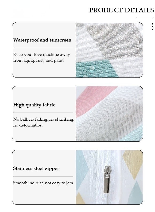 هابي هوم غطاء غسالة أوتوماتيكي مع سحاب، واقٍ من الشمس ومقاوم للماء والغبار، مناسب لمعظم الغسالات والمجففات ذات التحميل الأمامي، غطاء حماية متين للحفاظ على الأجهزة المنزلية في المطبخ أو الحمام أو الشرفة 58×62×85 سم (متعدد الالوان) - Image 2