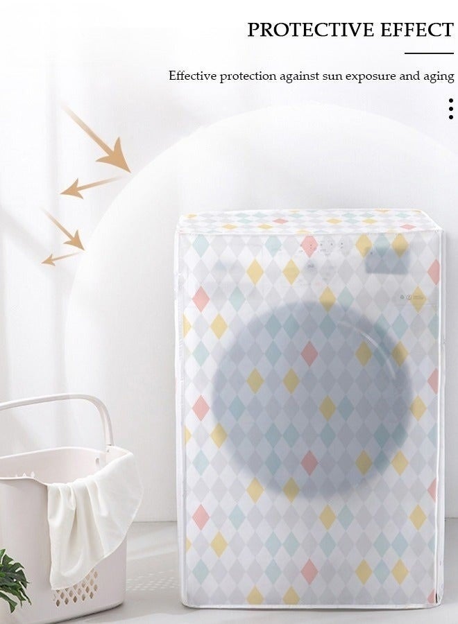 هابي هوم غطاء غسالة أوتوماتيكي مع سحاب، واقٍ من الشمس ومقاوم للماء والغبار، مناسب لمعظم الغسالات والمجففات ذات التحميل الأمامي، غطاء حماية متين للحفاظ على الأجهزة المنزلية في المطبخ أو الحمام أو الشرفة 58×62×85 سم (متعدد الالوان) - Image 3