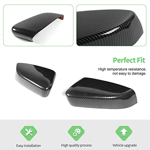 Jimen Compatible with Ford Mustang 2009-2013, Side Door Rearview Mirror Caps Cover Trim Exterior Accessories (Carbon Fiber) - Image 4