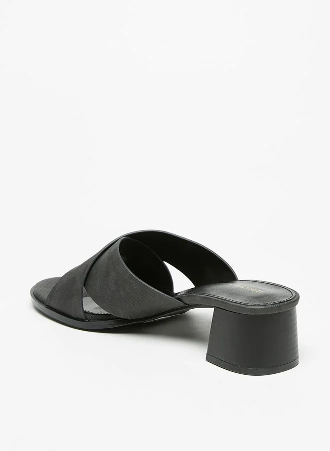 فلورا بيلا من شو إكسبرس Women's Cross Strap Slip-On Sandals With Block Heels Ramadan Collection