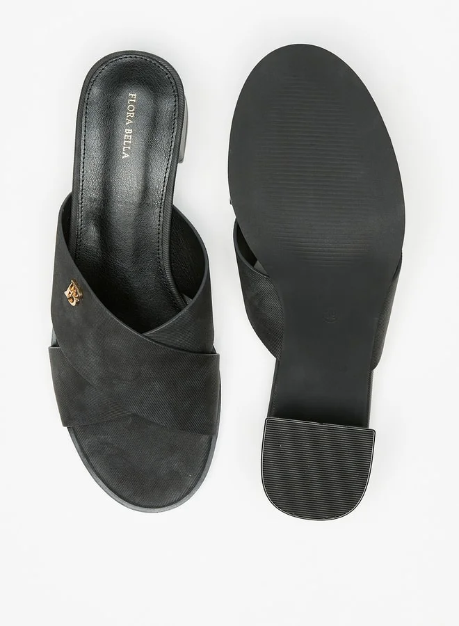 فلورا بيلا من شو إكسبرس Women's Cross Strap Slip-On Sandals With Block Heels Ramadan Collection