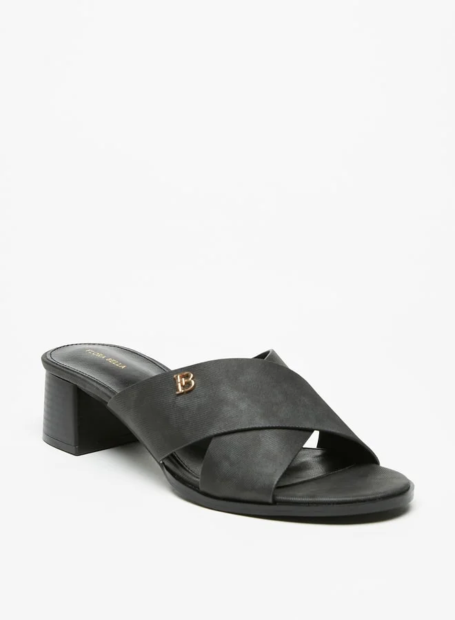 فلورا بيلا من شو إكسبرس Women's Cross Strap Slip-On Sandals With Block Heels Ramadan Collection