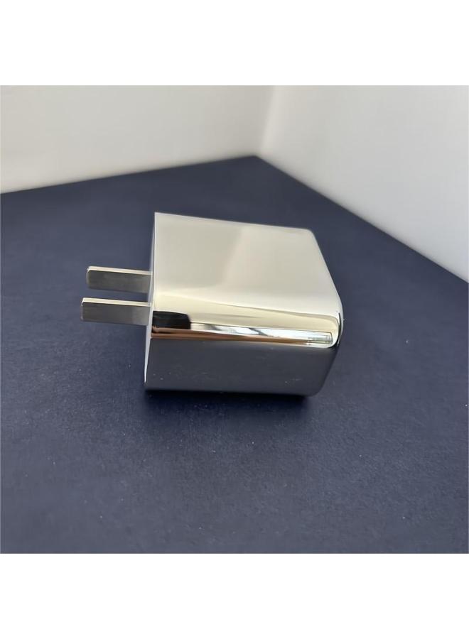 Electroplating 20W Charging Head Protective Case For Apple 20/18W Fast Charging Three-dimensional Wave Charger Protective Case-Specifications:Stacked Wave Style + Electroplating Silver - Image 4