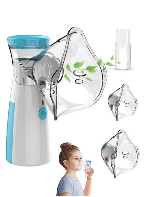 Portable Nebulizer Machine, Mini Vaporizers, USB Rechargeable Handheld Mesh Inhaler, Two Ways To Use For Adults And Children With Breathing Problems, for Home Office Outdoor